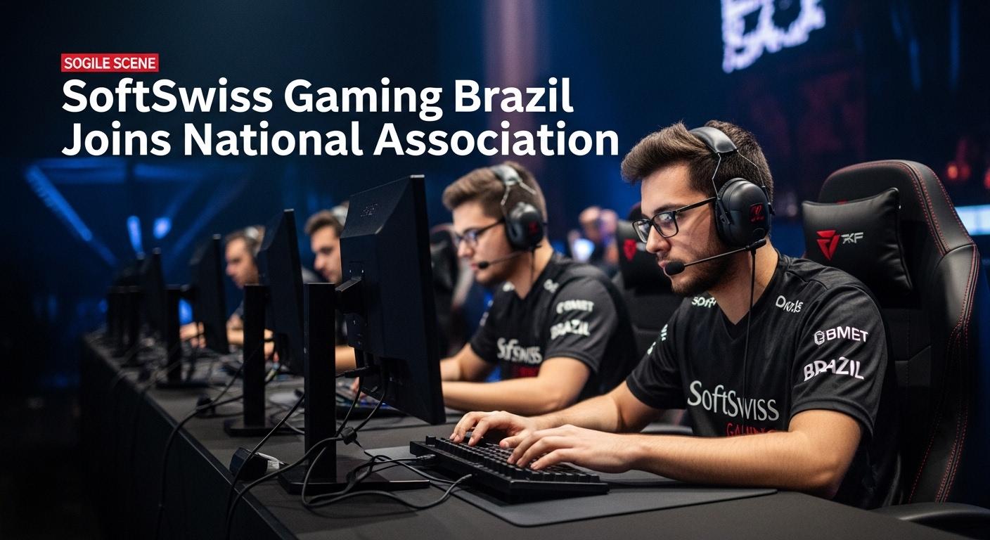 SoftSwiss Gaming Brazil branding in a Brazilian gaming setup signaling regulatory alignment