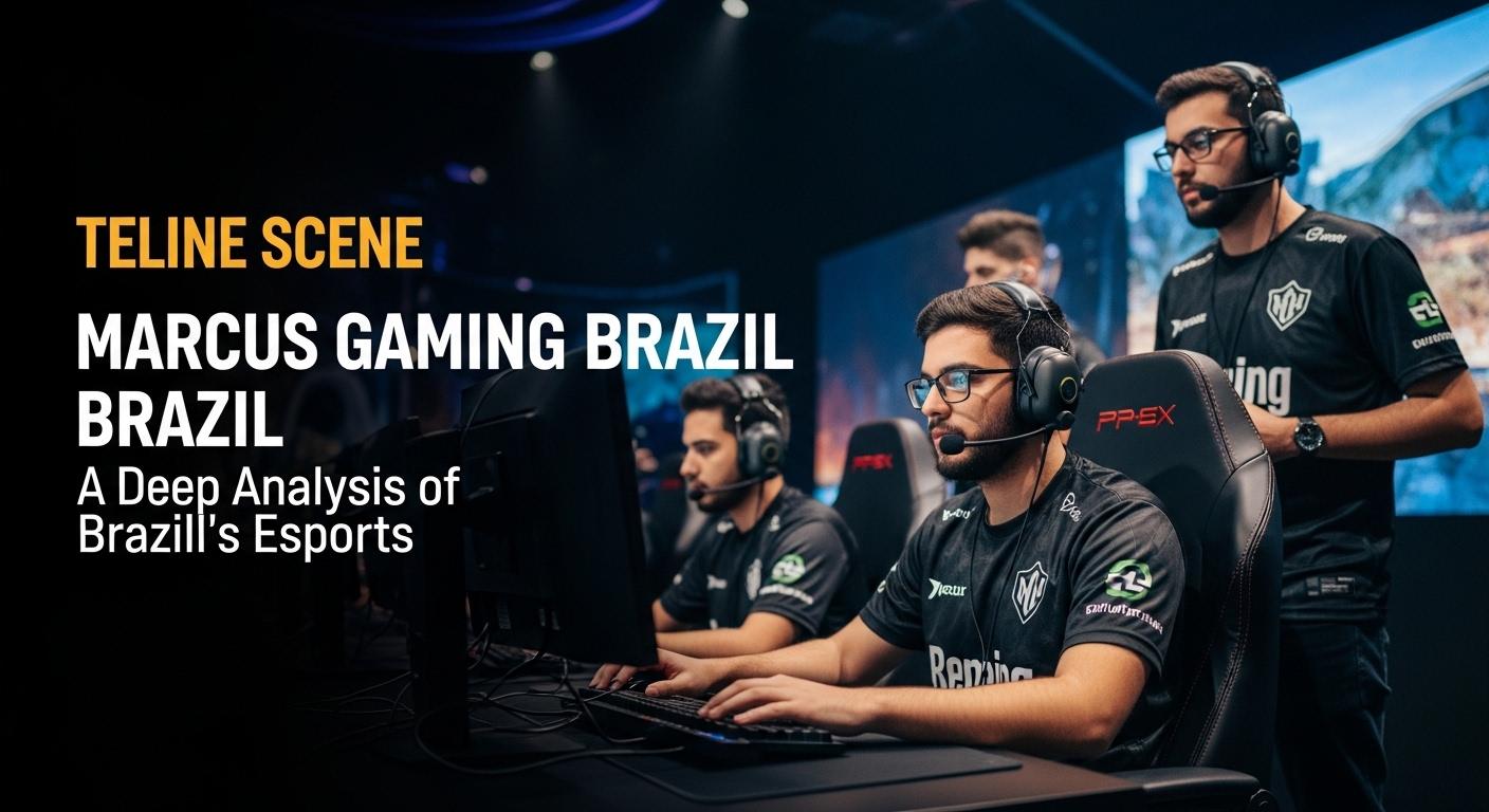 Brazilian esports arena featuring marcus Gaming Brazil branding and an energetic audience.