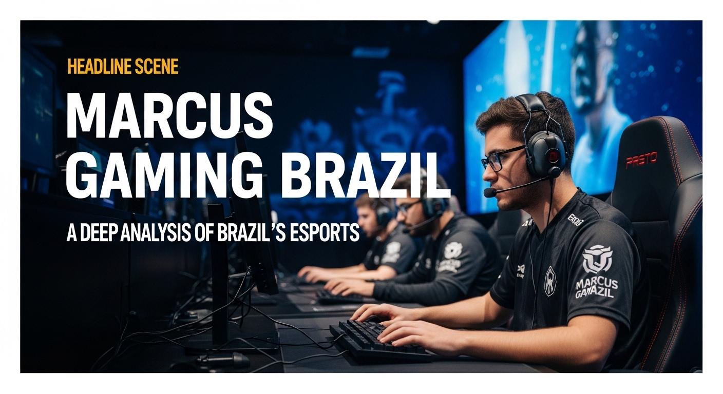 Brazilian esports arena featuring marcus Gaming Brazil branding and an energetic audience.